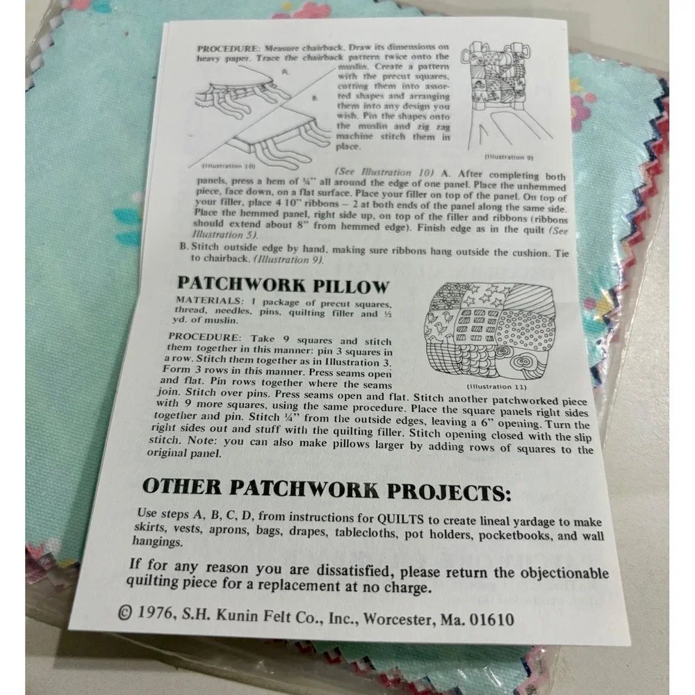 Vintage 1970s Patchwork Quilt Squares 6x6 Precut Fabric Lot Floral Calico NOS